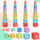 DICROON Wooden Number Building Blocks & Stacking Toys for Toddlers 3+ Years Old, Digital Building Blocks, 1-10 Digital Blocks To