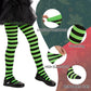 Manzi Girls Colored Striped Tights Toddler Kids Halloween Christmas Costume Pantyhose Witch Striped Leggings Baby Black And Whit