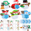 Tioncy 24 Set Snowman Coaster Craft Kits - Winter Snowman Cutouts, DIY Christmas Cup Coasters, Ideal for Family Fun, Classroom H