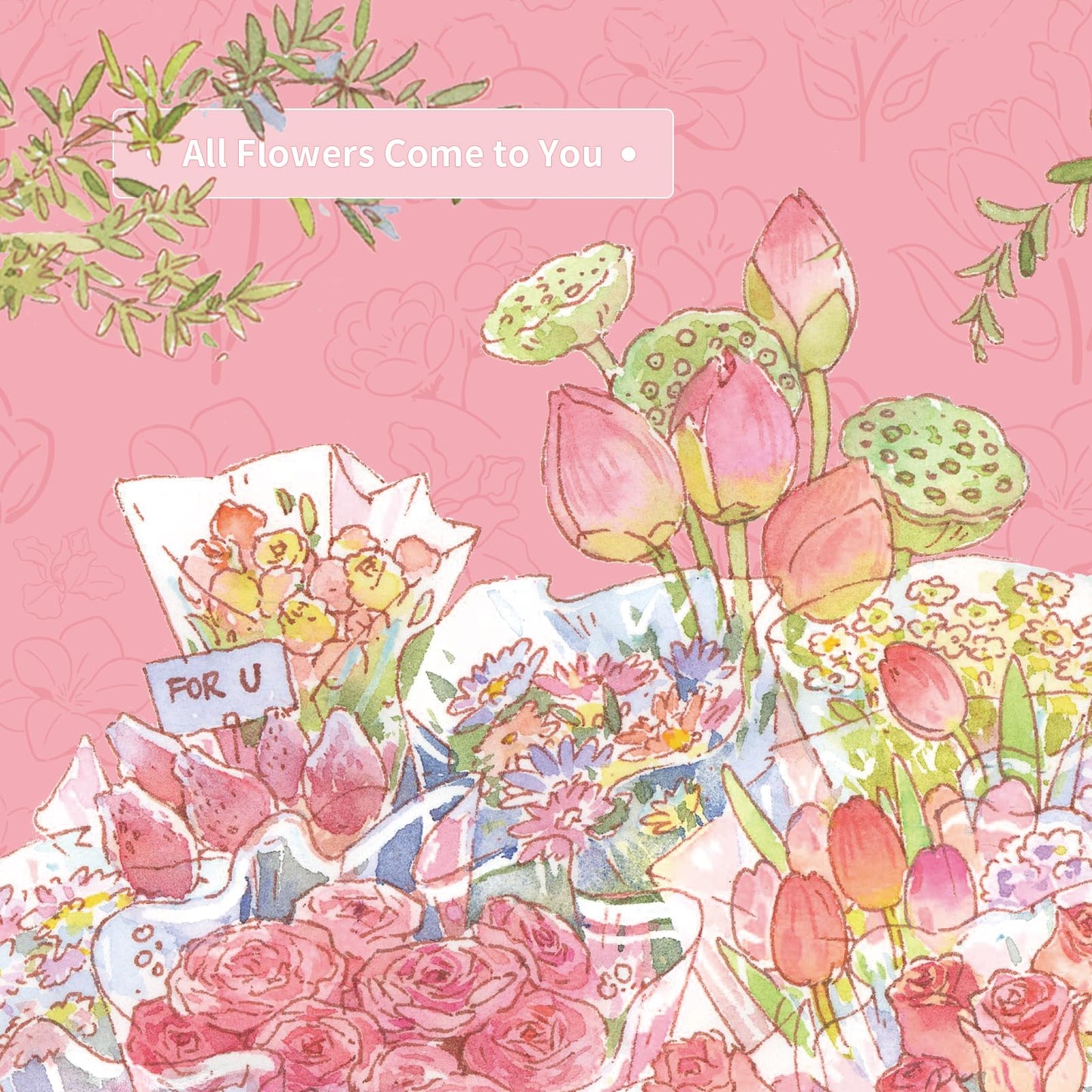 Momibook Puzzles For Adults 1000 Piece Jigsaw Puzzles Of All Flowers Come To You, Painting Image Difficult Challenging Hard Impo