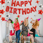 TONIFUL 35PCS Red Happy Birthday Decorations Kit, 16 Inch Aluminum Balloons, Foil Banner for Men, Women, Kids, Party Supplies