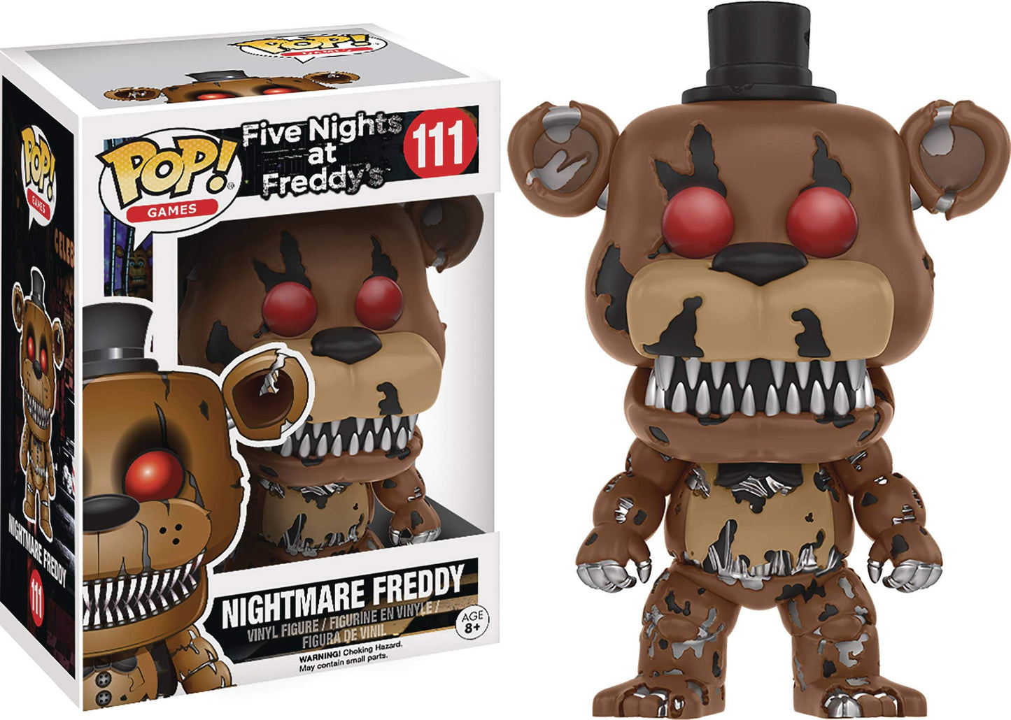 Pop Five Nights At Freddy - Nightmare Freddy Funko Pop! Vinyl Figure (Bundled With Compatible Pop Box Protector Case) Multicolor 3.75 Inches