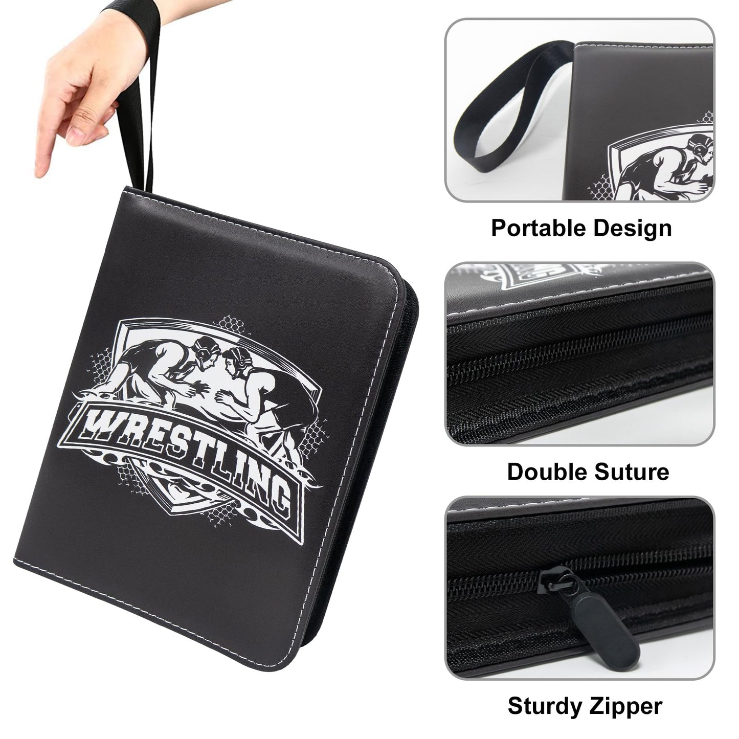 400 Pockets Card Binder for Trading Cards Portable Waterproof Storage Bag with Removable Sleeves for Sports Cards Collectors