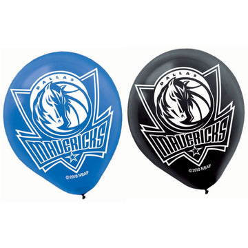 Dallas Mavericks Printed Latex Balloons - 12'' (Pack Of 6) - Perfect For Game Day, Parties & MFFL Events
