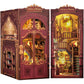 CUTEBEE Book Nook Kit - DIY Miniature House Dollhouse Kit for mature-themed and Teens  Booknook Bookshelf Decor Alley Model Build with LED Light  Gifts for Family and Friends (Library of Wisdom)