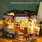 Ourmiao Miniature House Kit Julia Bakery, Diy Dollhouse Kit For Adults With Furniture & Led, Tiny House Kit Wooden Craft Gift Fo