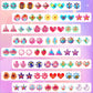 AUGSUN Sticker Earrings, 240 Pieces Stick on Earring for Girls Self-Adhesive Sticky Earrings 3D Glitter Craft Crystal Stickers