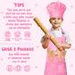 R HORSE Kid Apron and Chef Hat Set 2Pcs Adjustable Children Light Pink Kitchen Apron, Dress up Role Play Chef Toy Cooking Baking