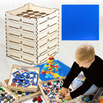 6 Tray Sorter Sifter Box Used For Lego, Storage Sorter Brick For Lego Blocks, Gift For Lego Lover, Gift For Teens And Adults, 5