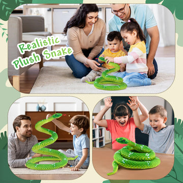 Anboor Snake Stuffed Animals, 63 Inch Realistic Snake Plush Toy Long Stuffed Snake, Lifelike Large Snake Toy For Kids As Party P