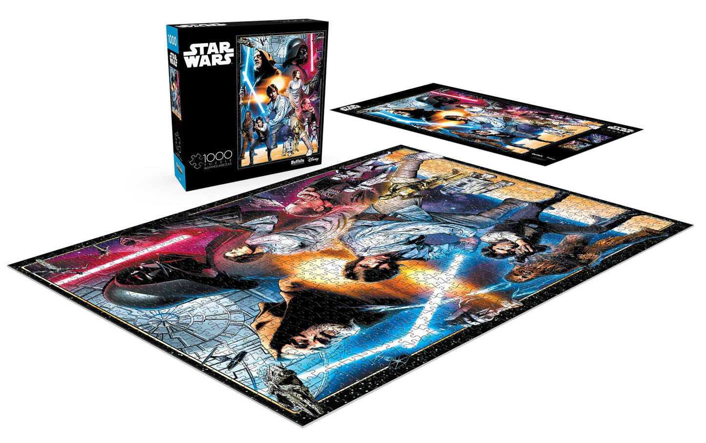Buffalo Games 1000 Piece Jigsaw Puzzle - Star Wars Vintage Art, Multi-color, Model 11801