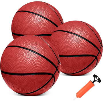 Iyoyo Mini Basketballs, 3 Pack 6' Inch Small Basketball Set With Pump Over The Door Mini Hoop Basketball Replacements Toy Basketball For Toddlers, Kids, Teenagers, For Pool, Indoors, Outdoors