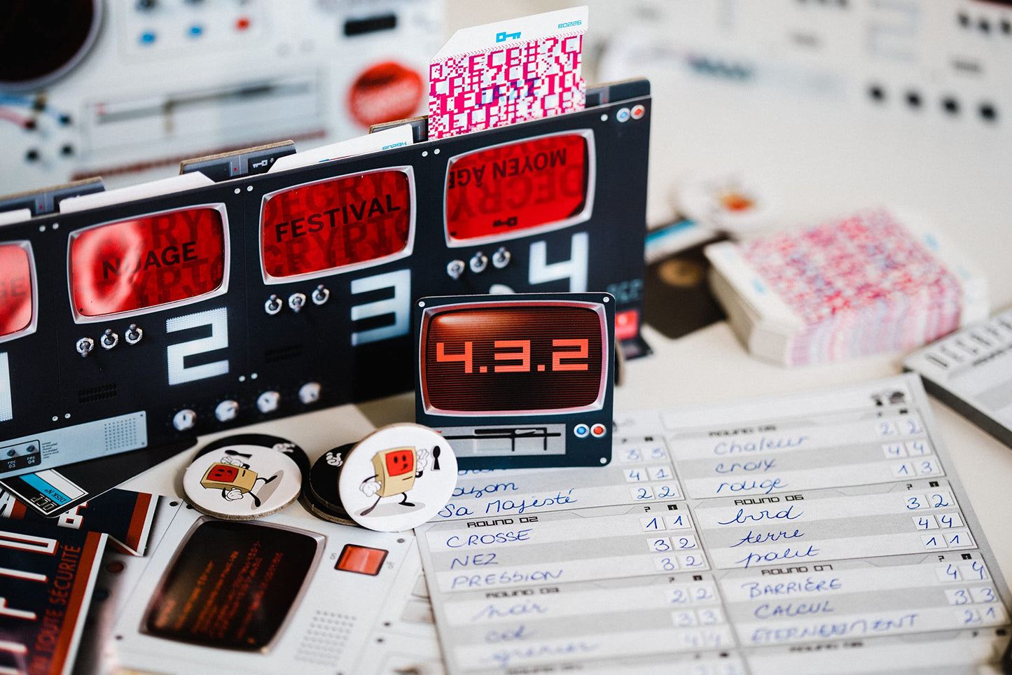 Scorpion Masqué Decrypto Deduction Party Game for Teens & Adults, 3-8 Players, Cardboard, Multicolor, Model DEC01EN