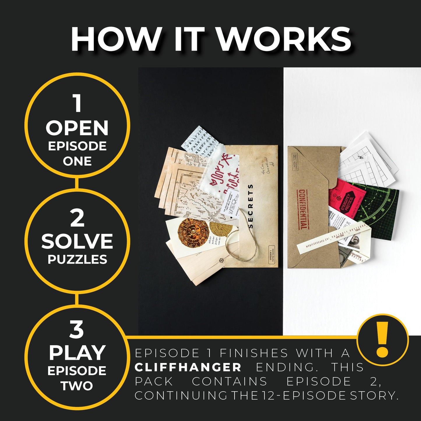 Escape Mail Escape Room Game - Starter Bundle EPISODES 1 & 2, Immersive Storyline, Second Edition Difficulty, Paper Material, Age 10+