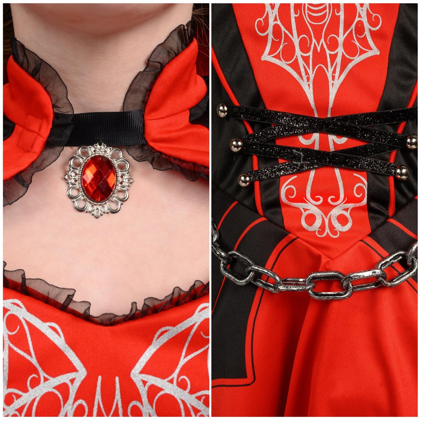 Spooktacular Creations Halloween Girls Vampire Costume, Red Dark Vampire Dress For Girls Halloween Dress Up, Role-Playing And Co