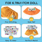 Clothes for 6.7in/17cm Doll  Set of 4 Cute Doll Accessories Includes Doll Hat+T-Shirt+Bib Pants+Shoes Set enhanced Fashion Outfit for Collectors Unique Gift (Style C2)