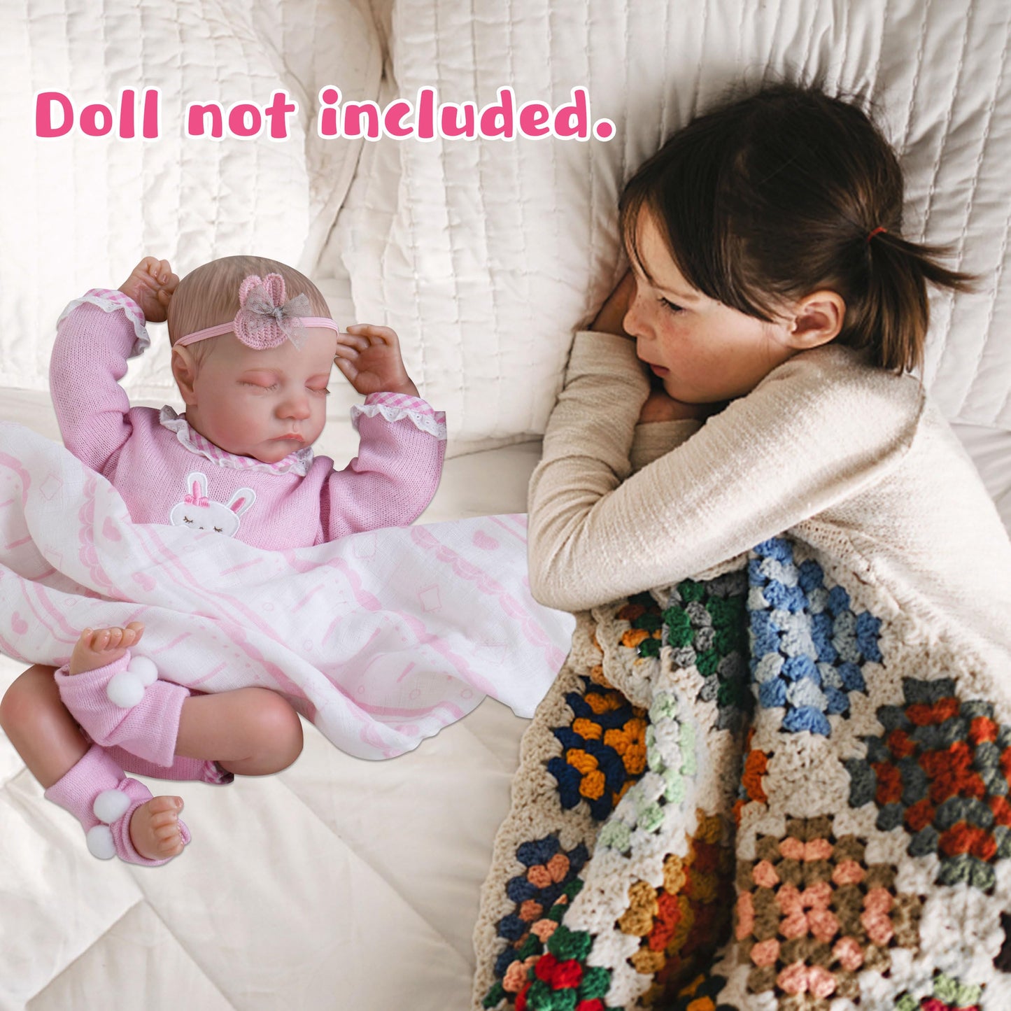 Ekokiz Reborn Baby Dolls Clothes Girl Pink Rabbit Friends Doll Clothes 17-22 Inches Baby Alive Clothes And Accessories For Baby