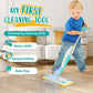 BLF FUN Spray Mop for Kids - Real Water Sprayer Cleaning Set, Montessori Toy for Ages 3-6, Green, Model PTD06-2L-1