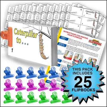 Fliptomania Butterfly Flipbook Animation Activity Pack - 25 Sets DIY Flip Books