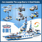EP EXERCISE N PLAY Police Ship Building Blocks Kit, 1169 Pieces, Large, Blue, Includes Cop Car & Helicopter for Ages 6-12