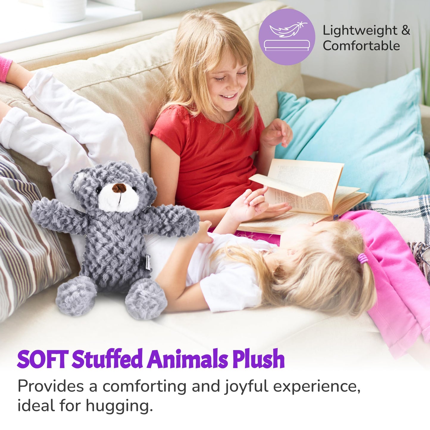 Snug A Babies 5 Set Animals And Teddy Bears - Plush Toys Bulk - Stuffed Animals For Kids - Baby Shower Small Bear Animal Assortm
