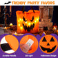 JOYIN 3 PCS Halloween Candy Pumpkin Buckets, 10.2 x 11.8 LED Light Trick or Treat Buckets, Orange Reusable Goody Treat Baskets f
