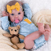 Aori Reborn Baby Dolls Girl - 20 Inch Realistic Handmade Cloth Body Newborn Baby Doll with Blue Eyes & Hand-Painted Hair Weighte