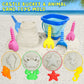 Dreamon Beach Toys for Kids 3-10, Collapsible Sand Castle Toys for Beach Include 3 Pack Foldable Buckets, Shovels Molds and Stor