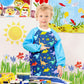 Fiodrimy Kids Art Smock, Dinosuar Painting Smocks With Pocket, Waterproof Artist Long Sleeve Artist Apron For Child Boys 3-7 Years, Medium