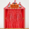 Tingjoo 6 Pcs Carnival Circus Party Decorations Set Red and White Circus Tent Door Cover Banner with Red Tinsel Fringe Curtain B