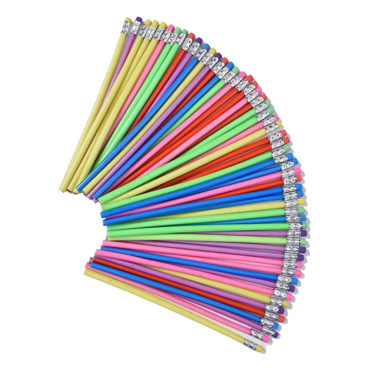 Qdxativp 48Pcs Bendy Fun Pencils For Kids,Magic Bendable Flexible Colorful Pink Gold Soft Rubber Pencils With Erasers For Classr