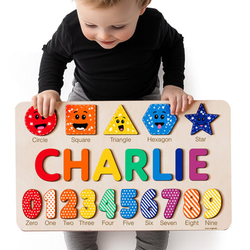 Zuzu Puzzle Puzzles for Toddlers Boy and Girl  Personalized Name Puzzle  Toy  Gifts for 0 1 2 3 Years Old  Baby Gifts  Baby Shower  Christmas  New Baby  0 3 6 9 12 24 Months-TSCA CPC Certified