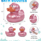 DolliBu Metallic Rose Gold Duck Bath Buddy Squirter - Floating Rose Gold Duck Rubber Bath Toy  Fun Water Squirting Bath Time Play for Toddlers  Toy for Bathtub  Beach  and Pool for Girls and Boys