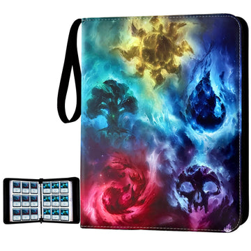 MTGPRO Trading Card Binder 9-Pocket Binder for Trading Cards Holds 720 Cards enhanced Collector Card Album for Standard Cards Card Collection Folder for MTG TCG Yugioh Game Cards (A-Colorful Patterns)