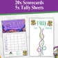 Mardi Gras Bunco Theme Set - Bunco Score Sheets - Masquerade Themed Bunco - Mardi Gras Scorecards - Tally Sheets - Ghost Player