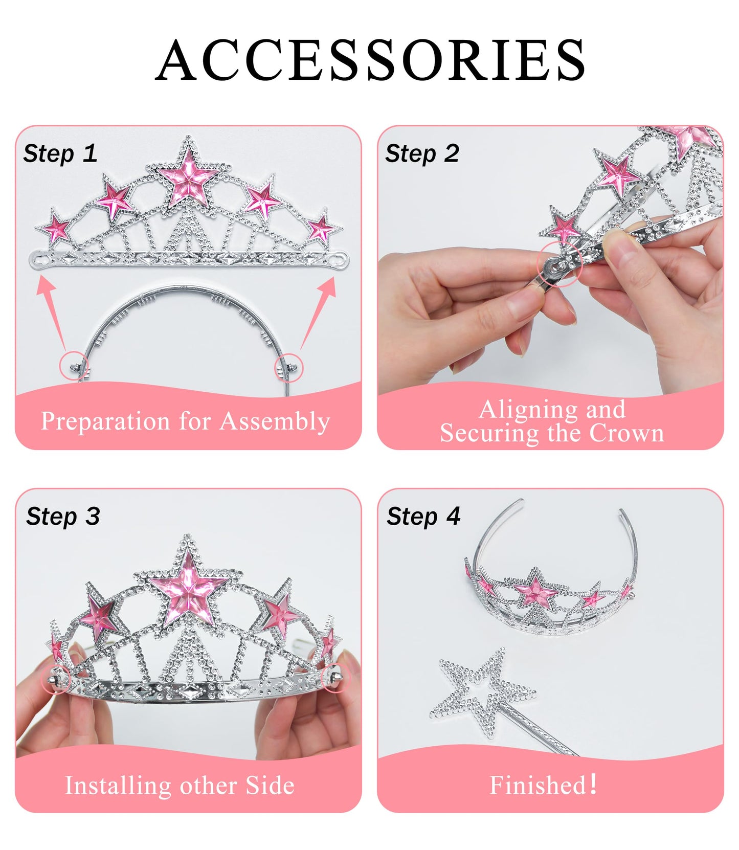 Btonai Kids Pink Witch Costume for Girls Pink Bubble Tulle Dress Princess Sequins Mesh Outfits with Crown and Wand