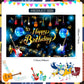 ZELARO Music Note Guitar Birthday Banner, 180 x 110 cm, Multicolor Polyester Rock and Roll Party Decoration