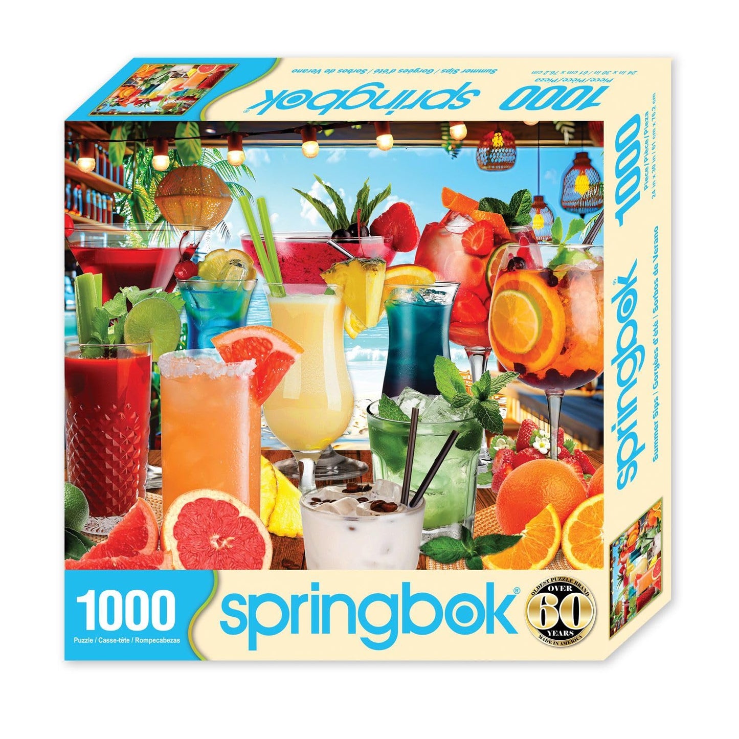 Springbok Summer Sips 1000 Piece Jigsaw Puzzle for mature-themeds - Have Fun with This Tropical Image That's Sure to Tempt Your tastebuds
