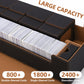 Scimi Mtg Card Storage Box Tcg Deck Case Holds Fits 5 Windows Decks Card Box Or 1800+ Sleeved Cards For Mtg, Yugioh, Uno, Tcg, Trading Cards With Mat Case And Strong Magnet Closure (Black And Golden)