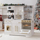 Robud Play Kitchen For Kids, Wooden Play Kitchen Set With Plenty Of Realistic Play Features, Toy Kitchen With Ice Maker, Coffee