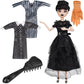 Dbywiub 11.5'' Dolls In Gift Box, Black Dress Girl Dolls With Dots And Strip Dresses, Gifts For Kids Girls Fans