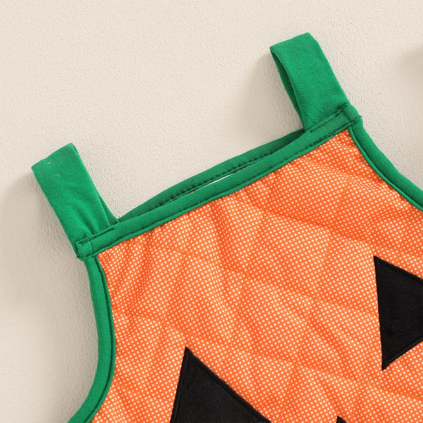 Molzulams Baby Girl Boy Halloween Outfit Sleeveless Pumpkin Romper Adjustable Shoulder Strap Jumpsuit Cute Halloween Clothes