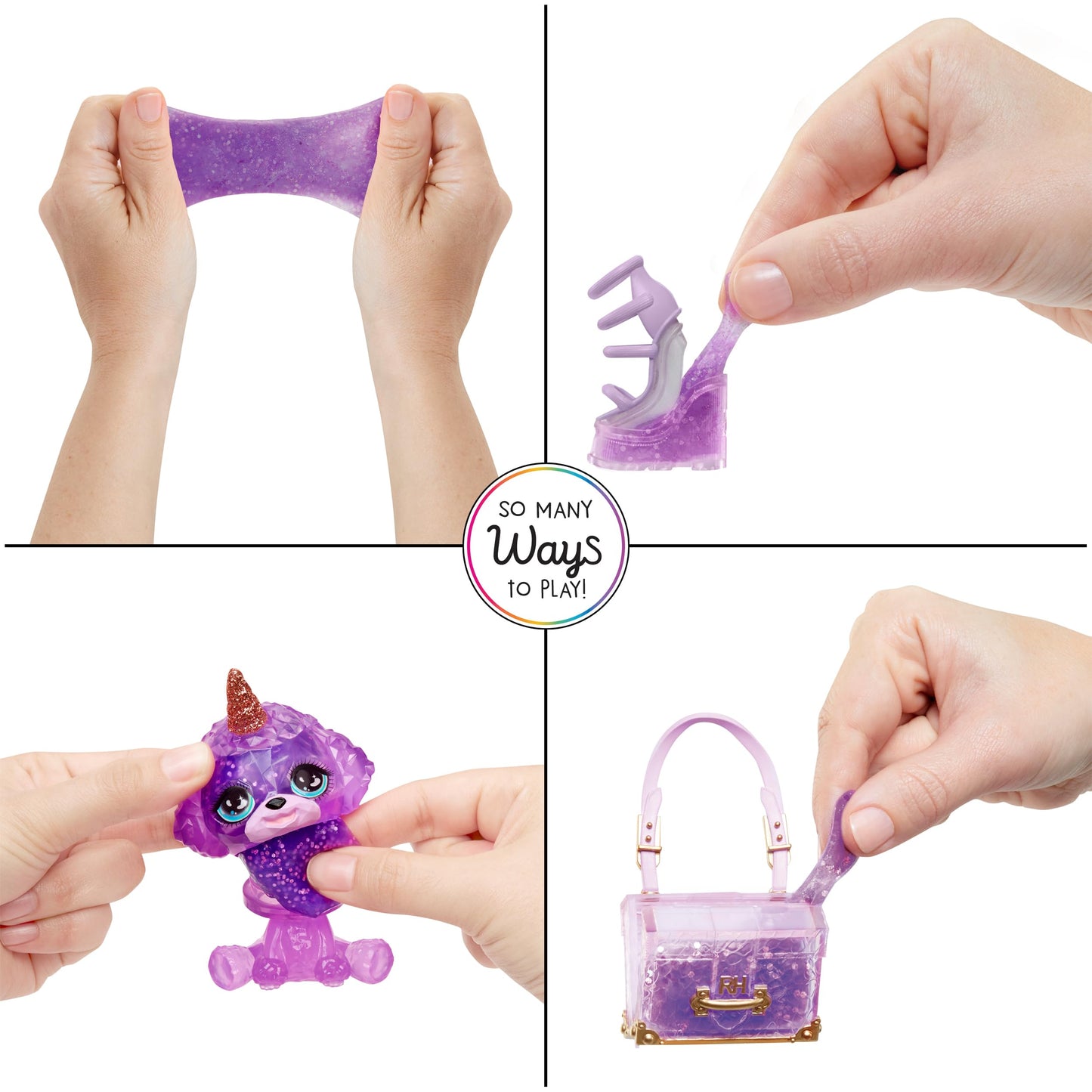 Rainbow High Violet, Purple With Slime Kit & Pet, 11' Shimmer Posable Fashion Doll With Diy Sparkle Slime, Magical Yeti Pet, Fun Play Accessories, Great Toy Gift For Girls Kids Ages 4-12 Years