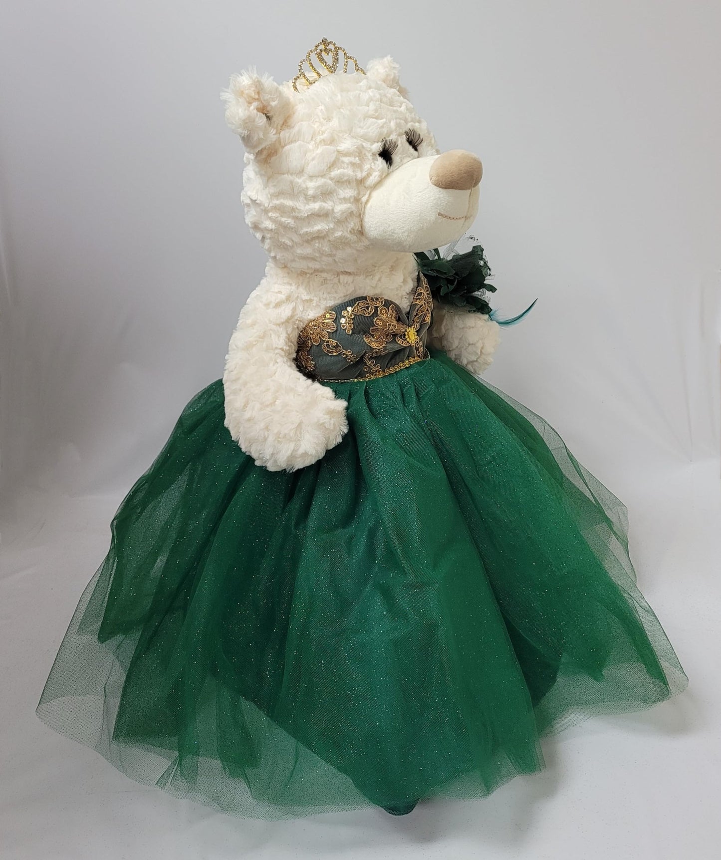 Kinnex Collections Since 1997 20'' Teddy Bear With Elegant Dress (Centerpiece) ~ B16631N-33 (Emerald Green)