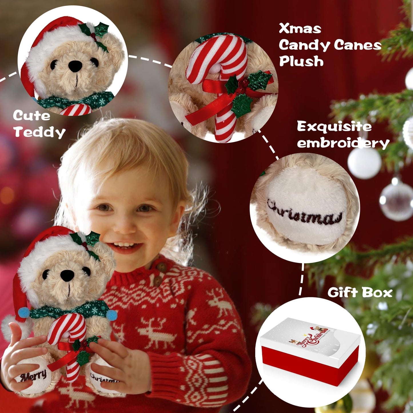 Numyawl Teddy Bear Stuffed Animal - Soft Stuffed Bear Toy with Hat  Cute Birthday Gift for Kids  mature-themed  Boys & Girls  8 Inch Cuddly Brown Holiday Bear Plush Present - Unique Bear Plushies Decoration