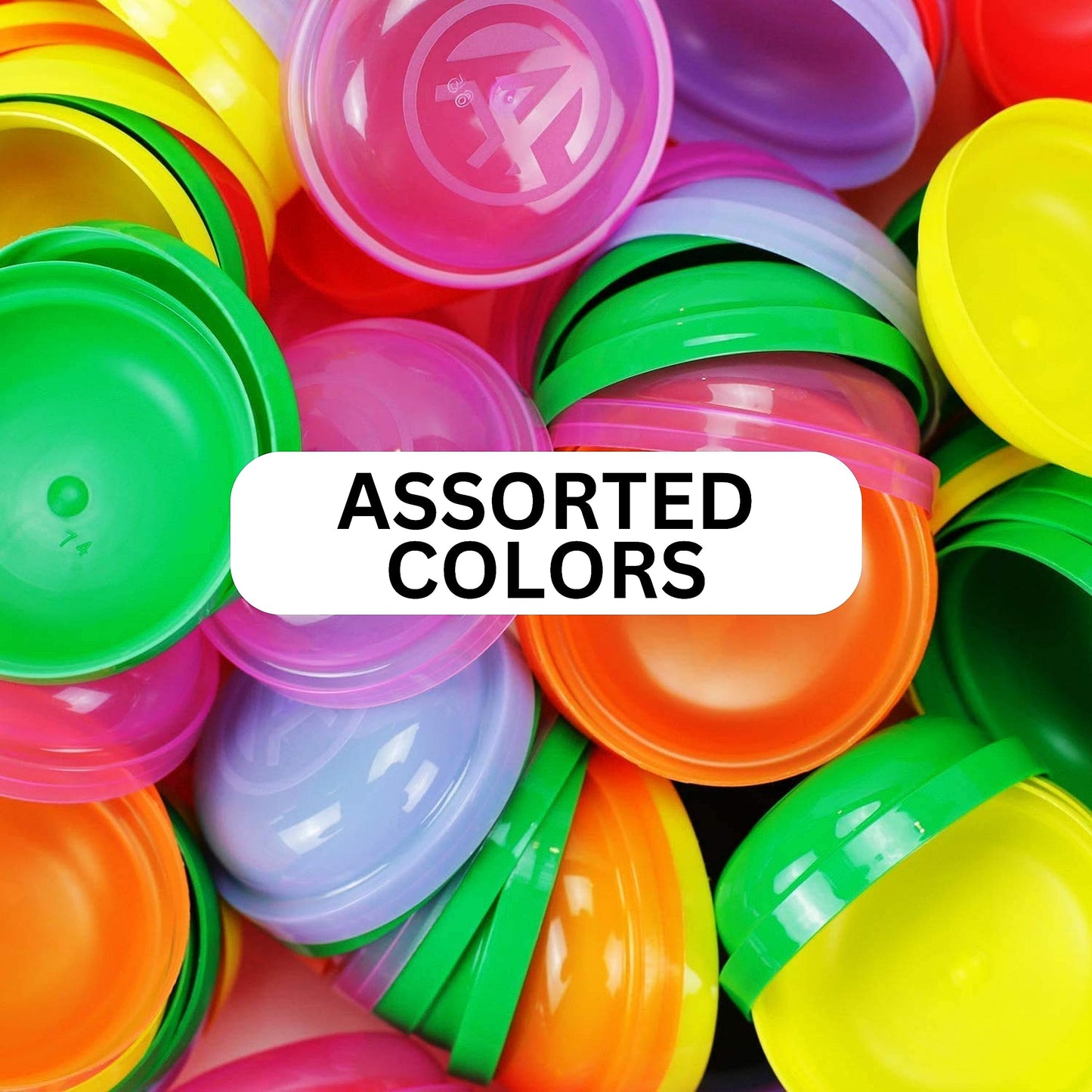 Entervending Capsule Vending Machine - 60 Pcs 2" Clear Acorn Capsules, Plastic, Color Lids - Bulk Party Favors & DIY Craft Supplies
