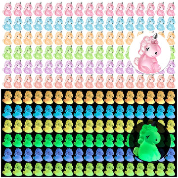 HFAYDZSW 60Pcs Luminous Mini Resin Unicorn, Miniature Unicorn Figurines, Glow in The Dark Tiny Unicorn Ornament for Garden Lands