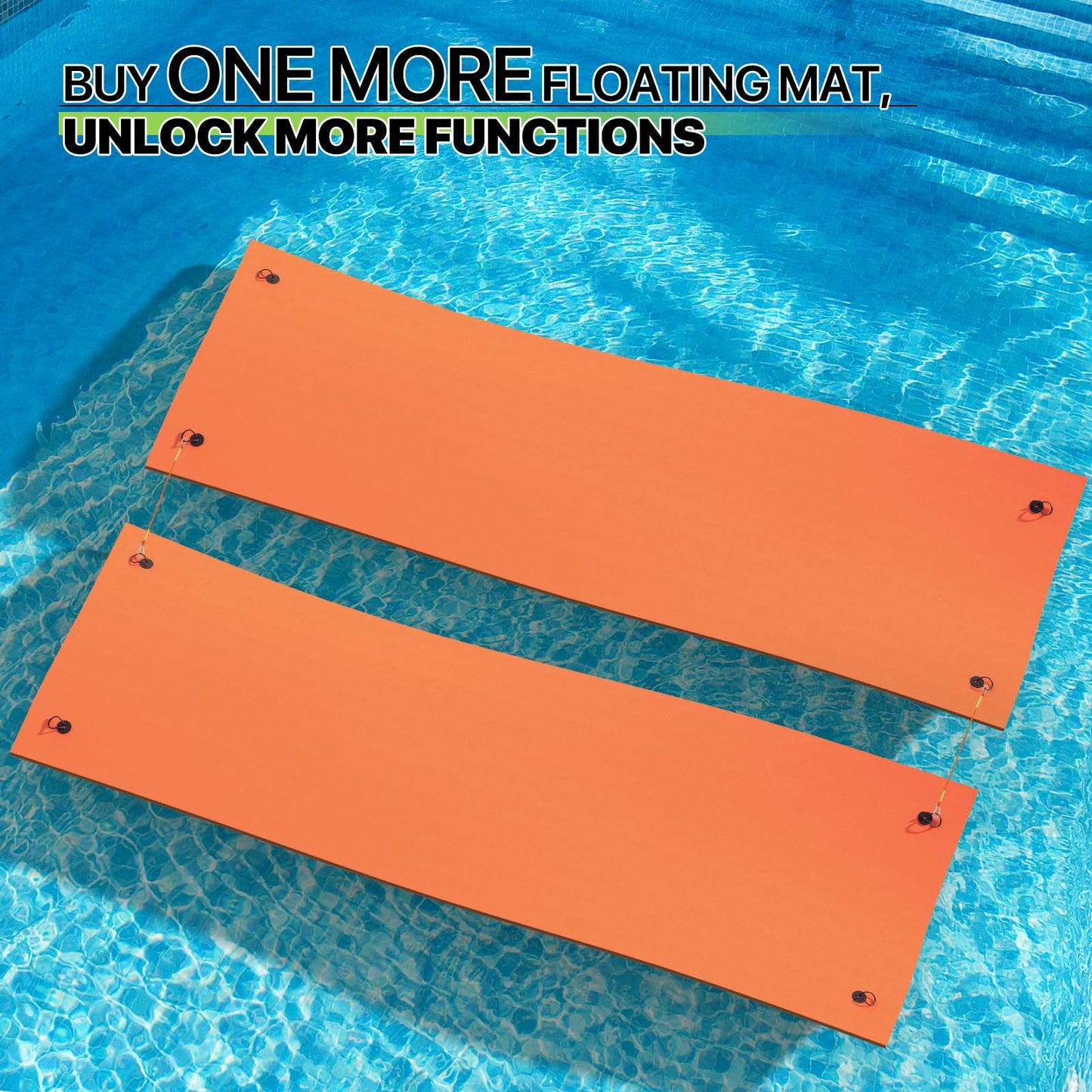 Magshion 18X6 Ft Extra-Large Floating Water Mat, Spacious Pool Float Pad For Lakes, Includes Elastic Tow Rope & Storage Straps,