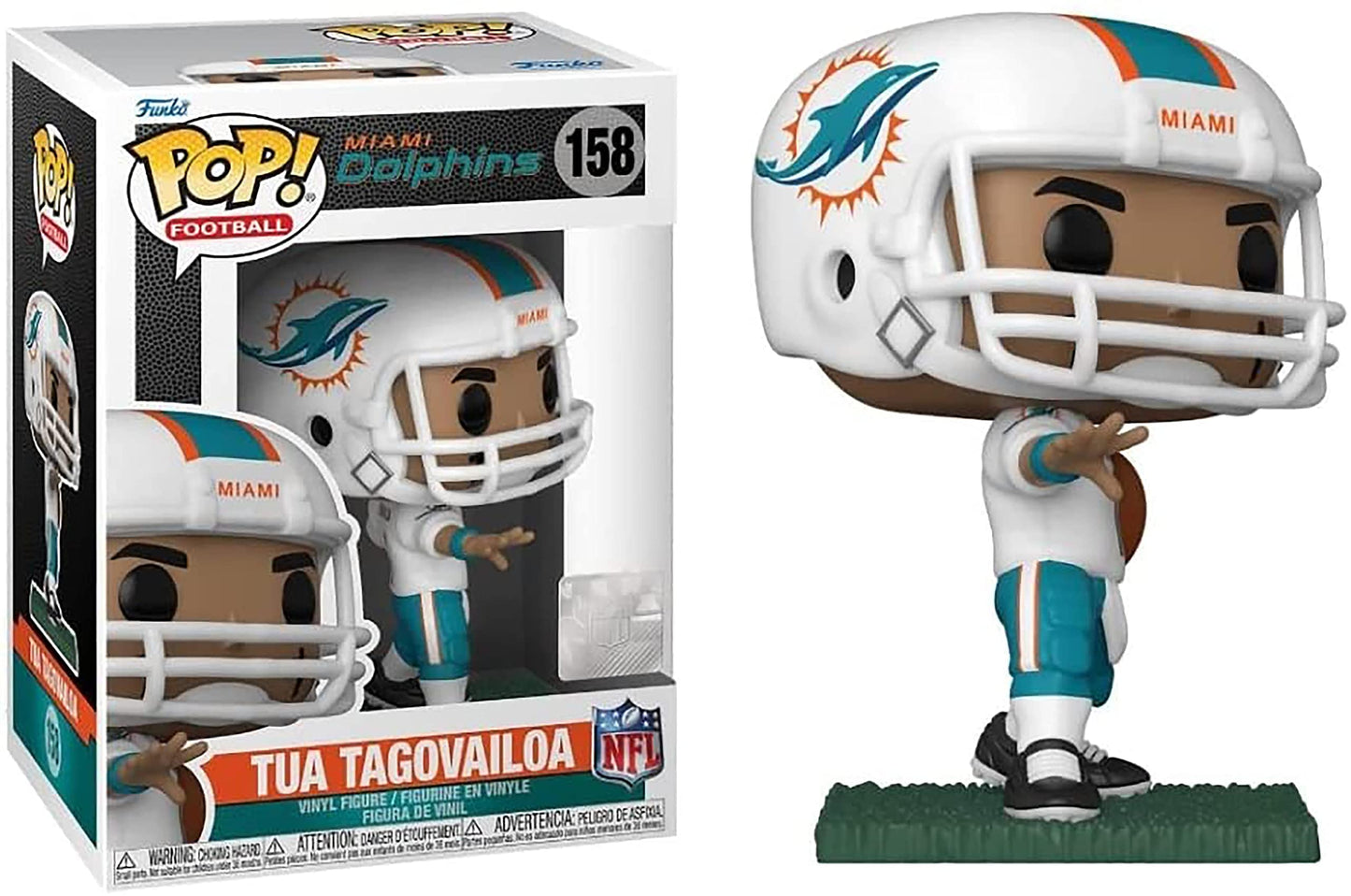 Funko POP NFL Tua Tagovailoa Figure, 3.75" Vinyl, Multicolor, Away Uniform, Model 50096