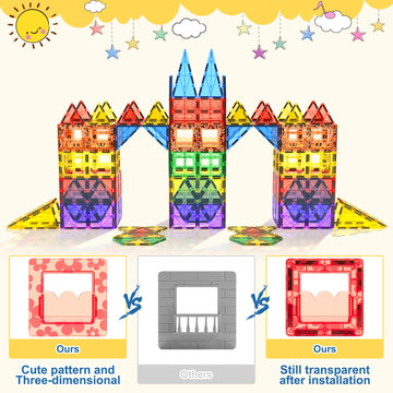 60 PCS Magnetic Building Tiles Kids Toys STEM Magnetic Blocks Sensory Toys Kids Games Magnet Building Toys for Boys and Girls Aged 3+  Kids Brain Development Preschool Kindergarten Toddler Toys
